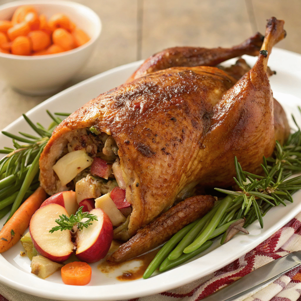 Classic Roast Duck with Apple Stuffing