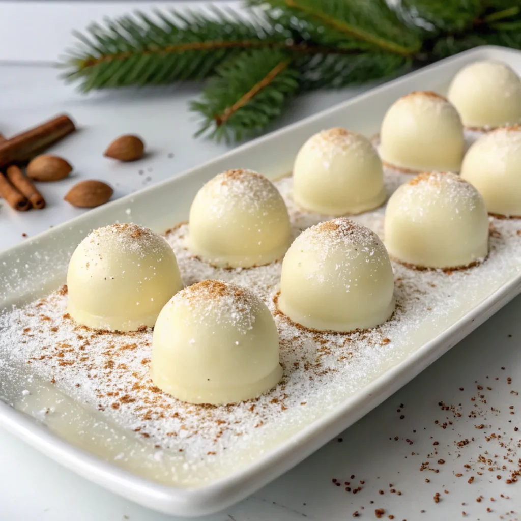 Eggnog White Chocolate Truffles