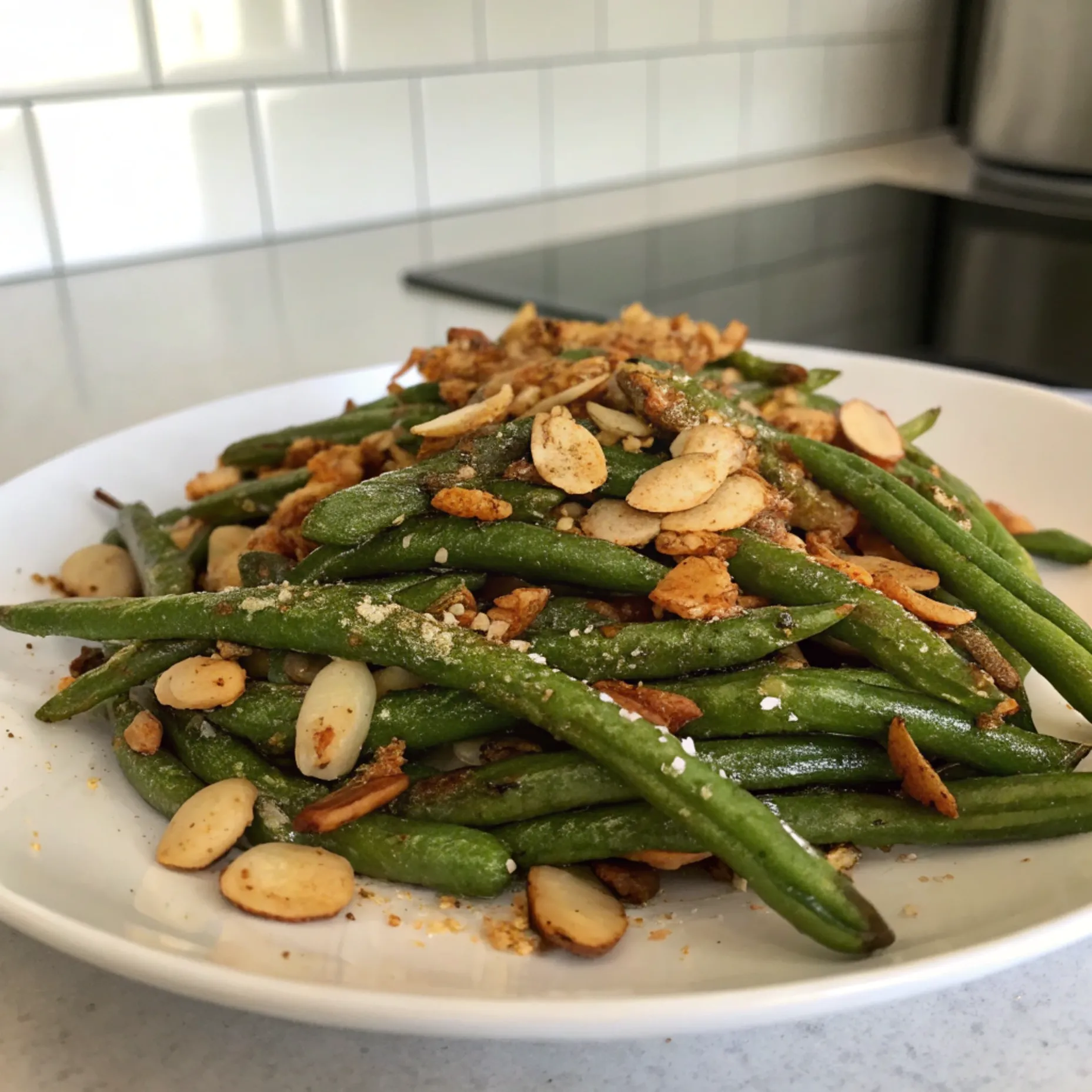 Roasted Green Beans with Almonds